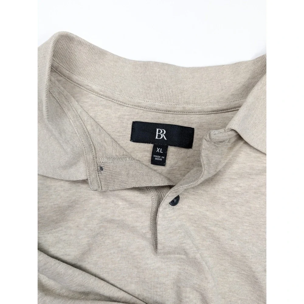 Banana Republic Cream‎ Beige 1/4 Button Short Sleeve Polo Men's Size XL